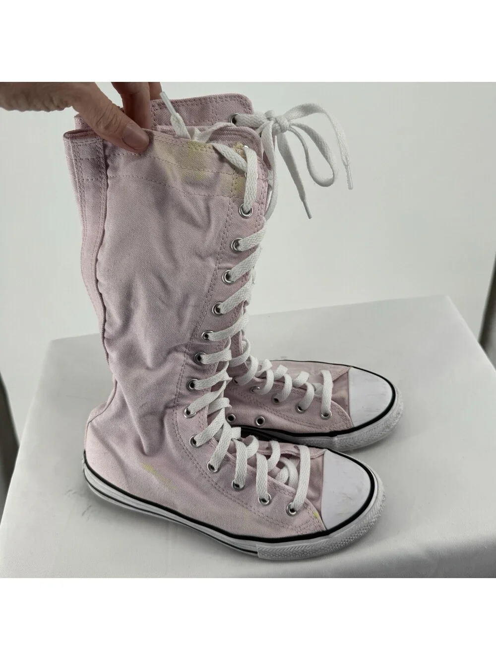 Converse shoes kids youth size 3 chuck taylor xx-hi pink all star punk scene y2k